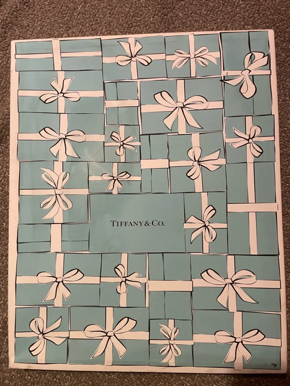 Tiffany & Co. Blue and White Gift Pattern Canvas Print